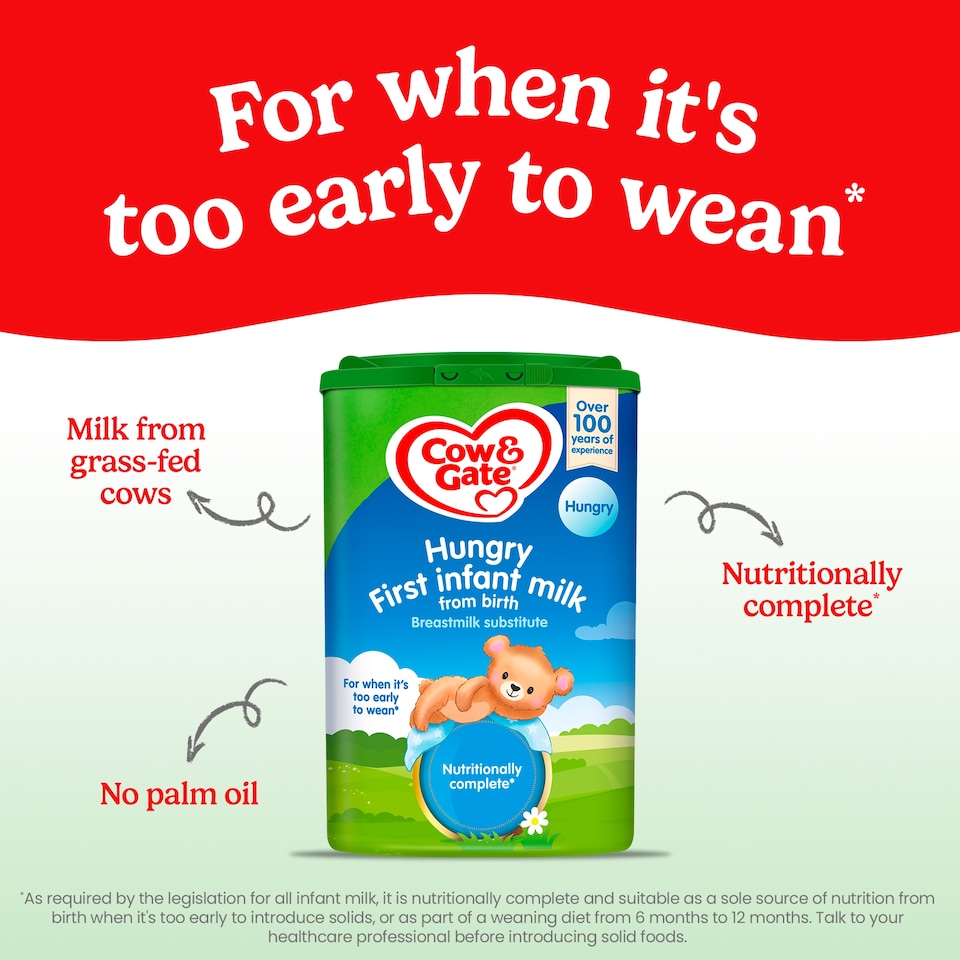 image 1 of Cow & Gate Hungry First Baby Milk Formula Powder 0-12 Months 800g
