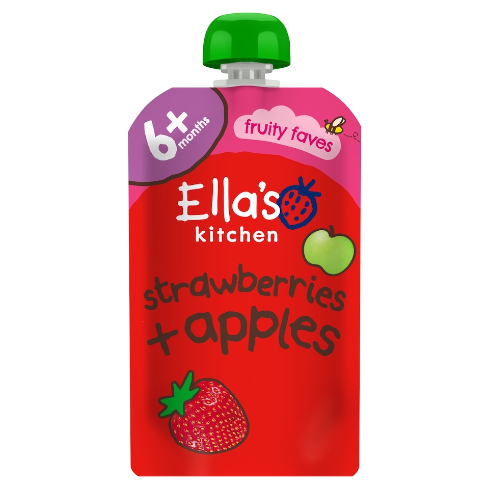 image 1 of Ella's Kitchen Organic Strawberries and Apples Baby Food Pouch 6m+ 120g