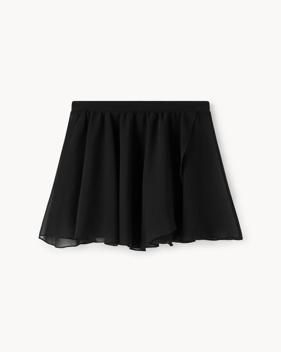 image 1 of F&F Active Girls Ballet Wrap Skirt in Black