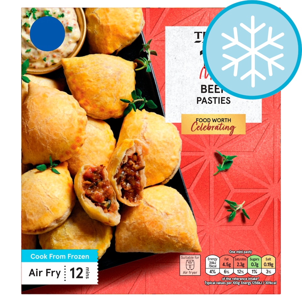 Tesco 10 Mini Beef Pasties 280g 