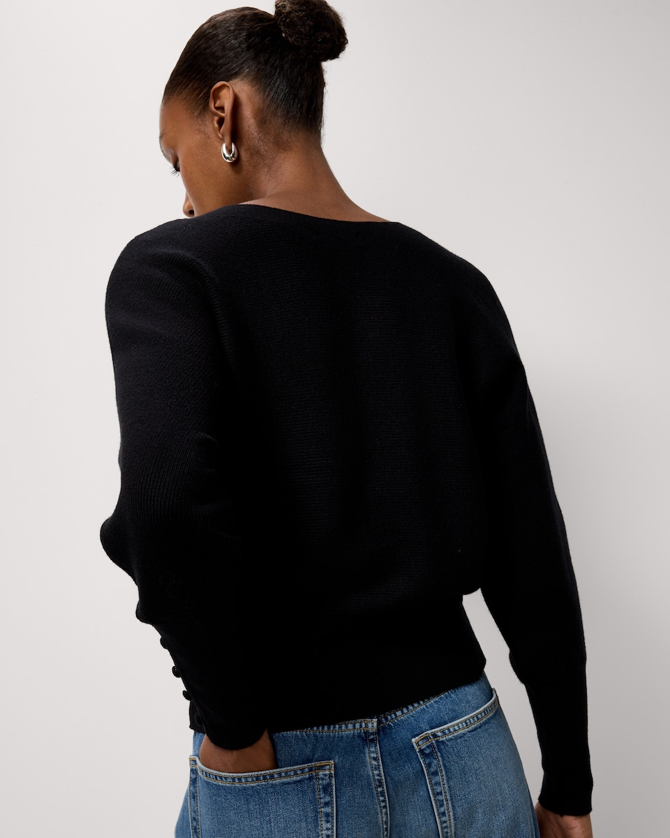 image 1 of F&F Batwing Knitted Jumper in Black