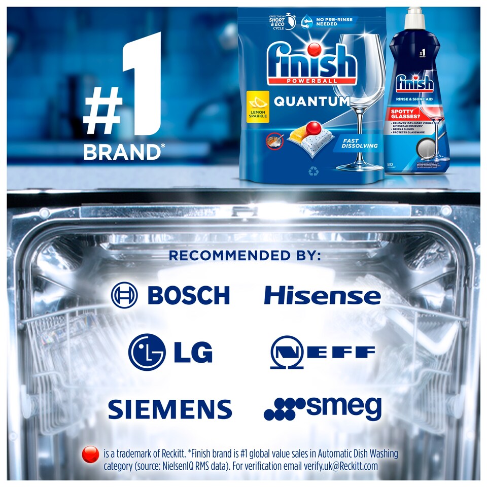 image 1 of Finish Quantum All In One Dishwasher Tablets - Lemon 24 Pack 249.6g