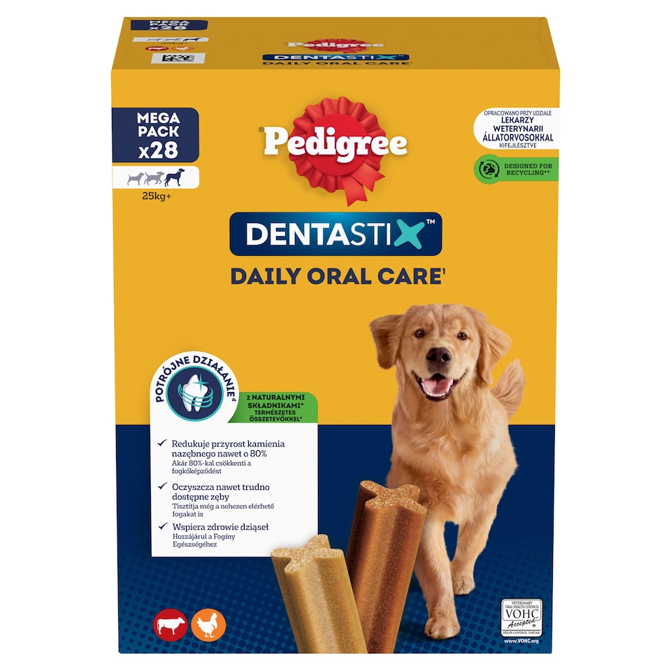 Pedigree DentaStix Doplňkové krmivo pro psy 25 kg+ 4 x 270g (1,08kg)