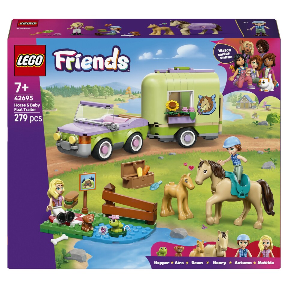 image 1 of LEGO Friends 42695 Horse & Baby Foal Trailer