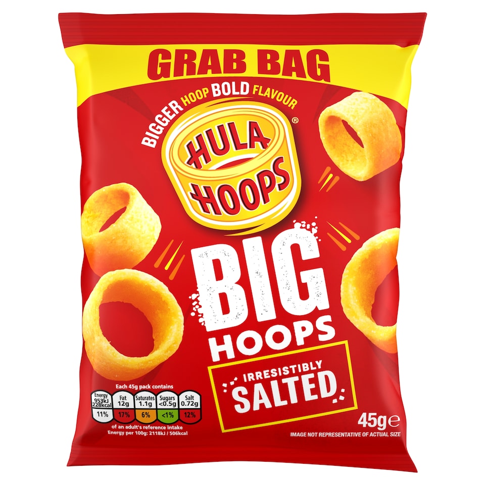 Hula Hoops Big Hoops Salted Grab Bag 45G