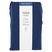 Tesco Home Easy Care sötétkék lepedő 220 x 200 cm