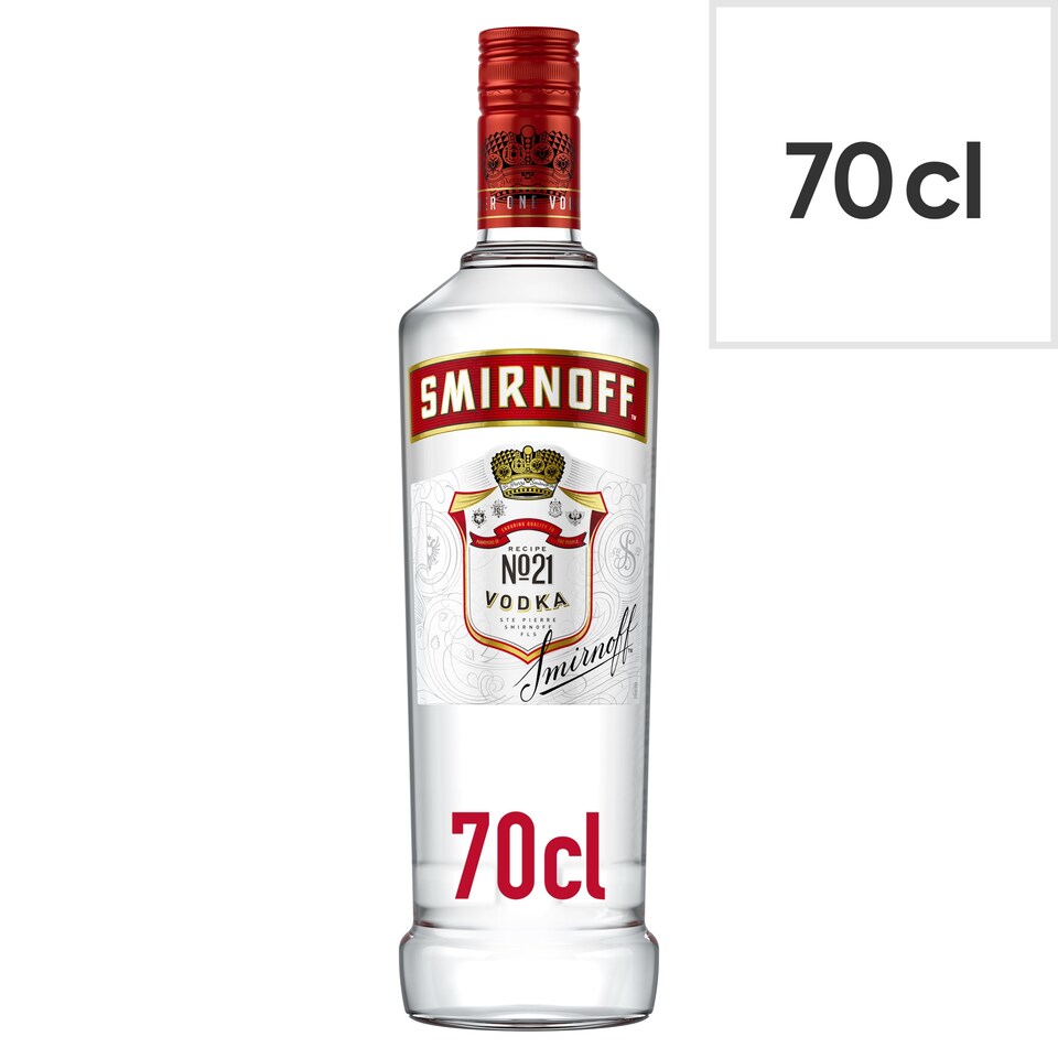 Smirnoff No.21 Red Label Vodka Bottle 37.5% Vol 70cl