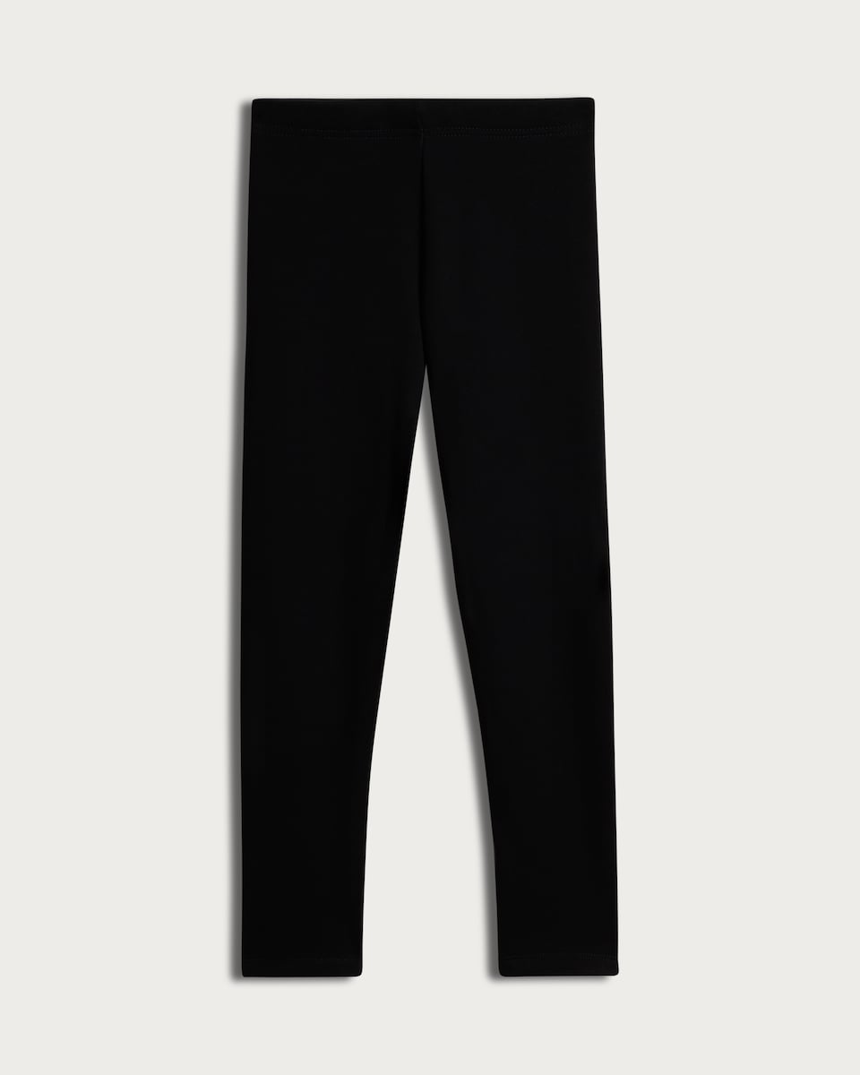image 1 of F&F Girls fleece Lined Leggings  in Black