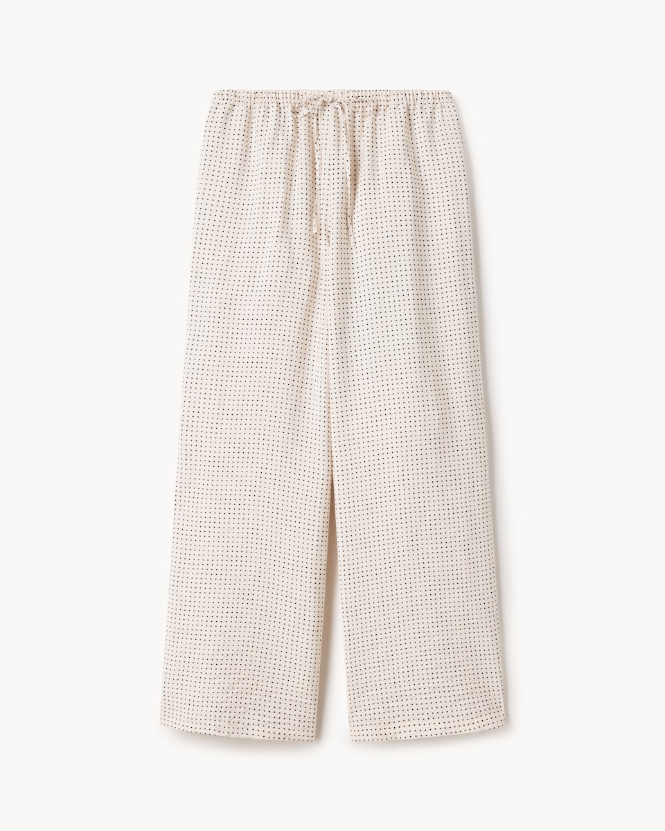 image 1 of F&F Polka Dot Wide Leg Trousers in Cream