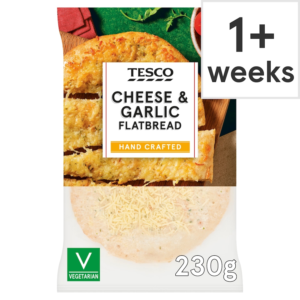 Tesco Cheese and Garlic Flatbread 230g