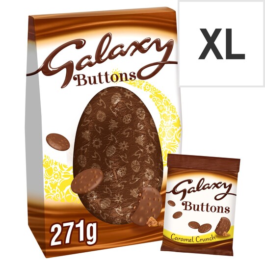 Galaxy Milk Choc Egg With Caramel Buttons 271g Tesco Groceries