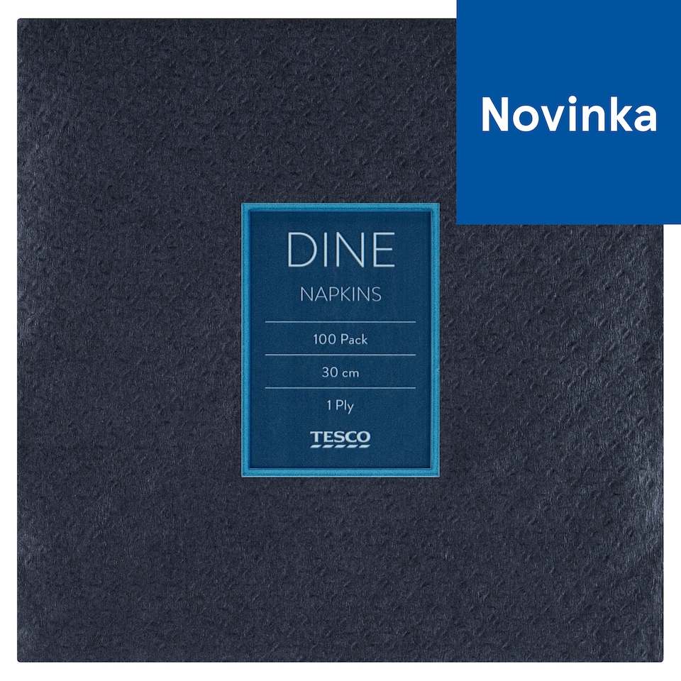 Tesco Dine Black Napkins 1 Ply 30 cm x 30 cm 100 pcs