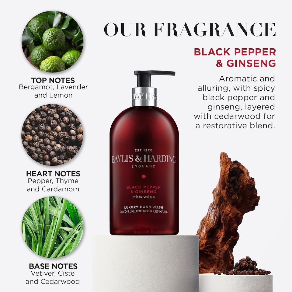 image 1 of Baylis & Harding Black Pepper And Ginseng Handwash 500Ml