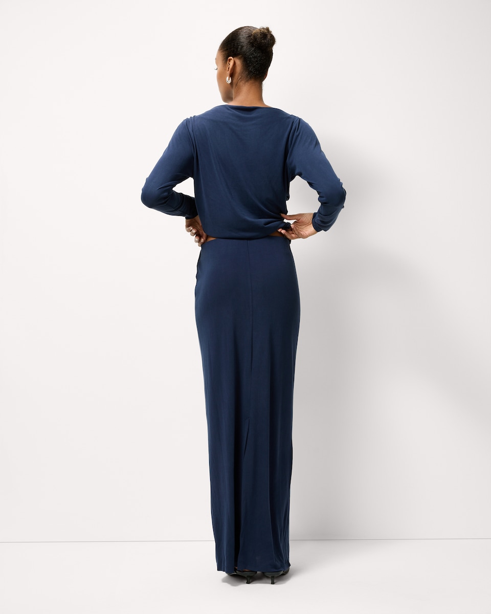 image 1 of F&F Straight Co-ord Maxi Skirt in Navy