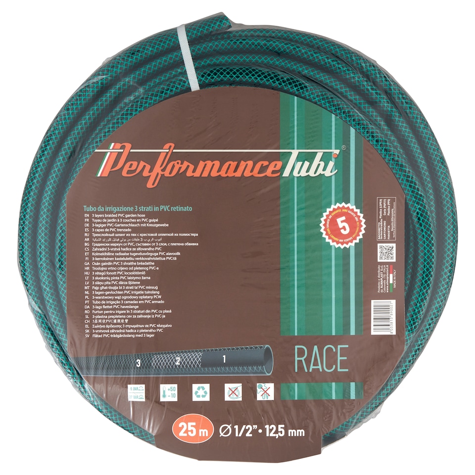 Performance Tubi 3 rétegű fonott PVC locsolótömlő Ø 1/2" x 12,5 mm 25 m