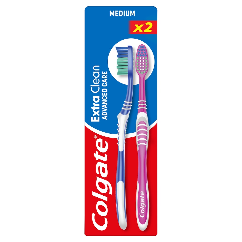 Colgate Extra Clean közepes fogkefe 2 db  1. kép