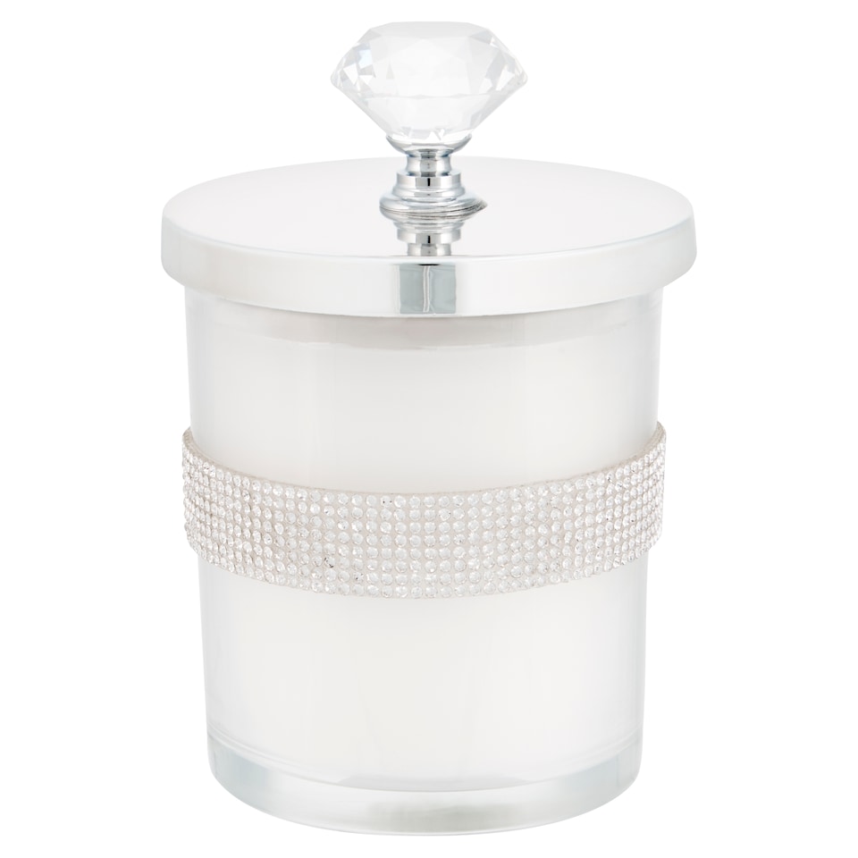 F&F Home Sparkle Candle with Lid-  Silver Birch and Cedar 160g