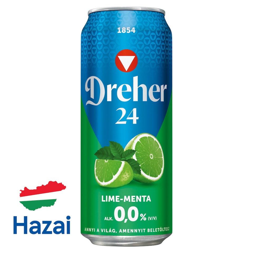 Dreher 24 Lime-Menta alkoholmentes világos sör és lime-menta ízű ital keveréke 0,0% 0,5 l
