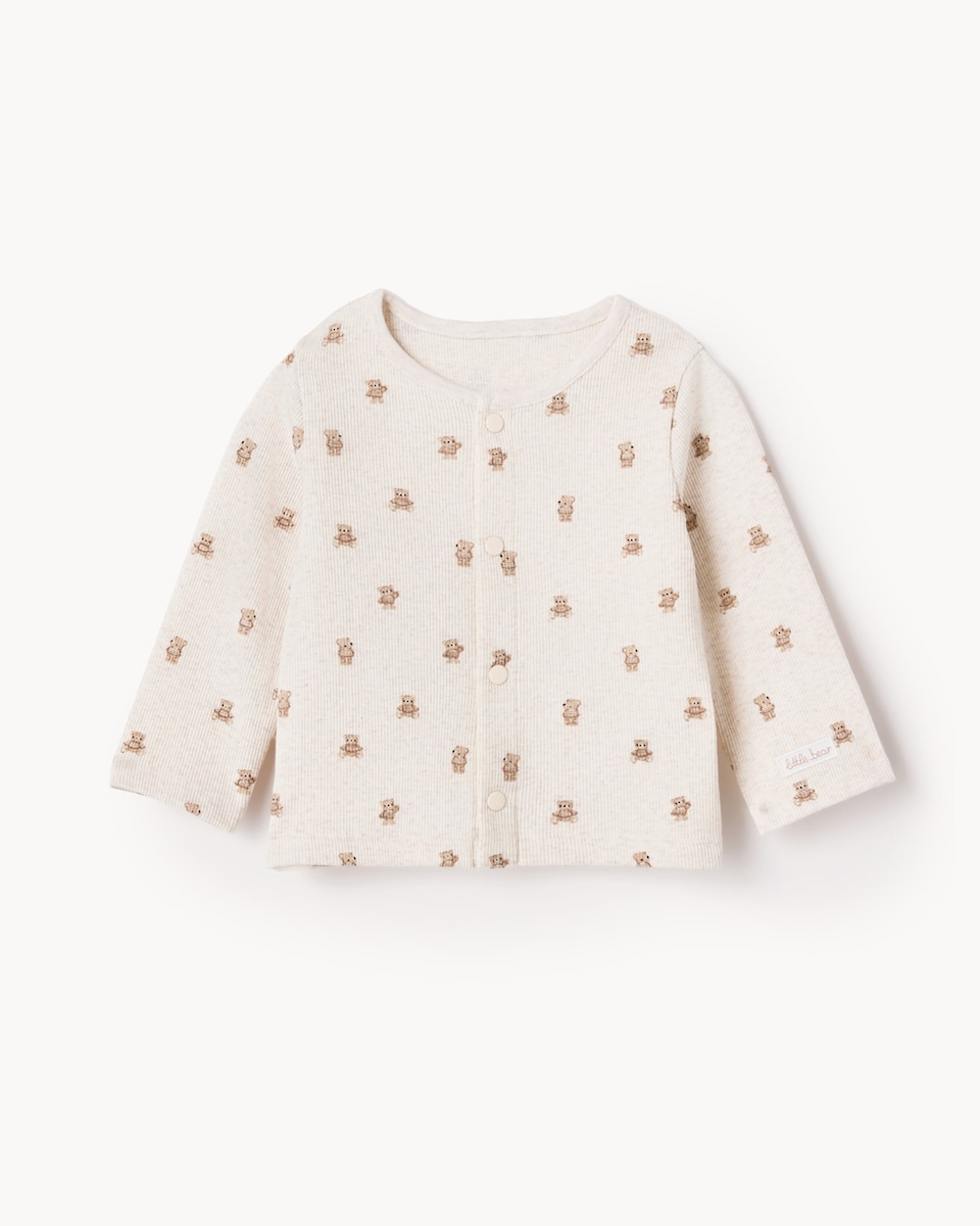 image 1 of F&F Baby 3-Piece Teddy Print Set in Neutral