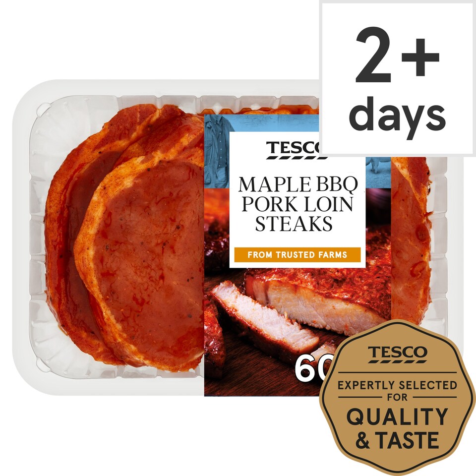 Tesco Maple Bbq Pork Loin Steaks 600G Tesco Groceries