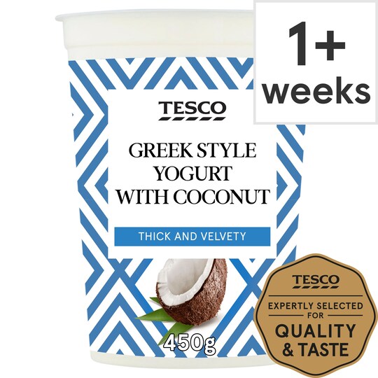 Tesco Greek Style Coconut Yogurt 450G Tesco Groceries