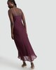 image 3 of F&F V Neck Ruffle Front Strappy Midi Dress in Burgundy