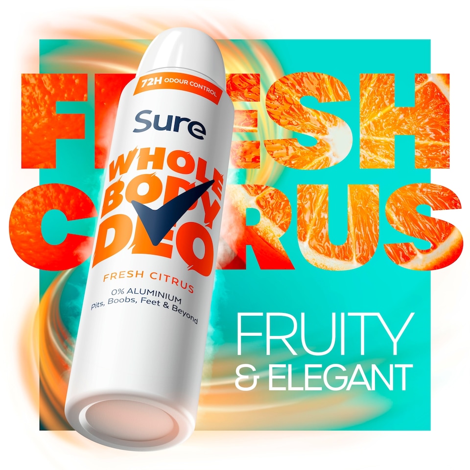 image 1 of Sure Women Fresh Citrus Whole Body Deodorant Spray 72h Odour Control 150ml