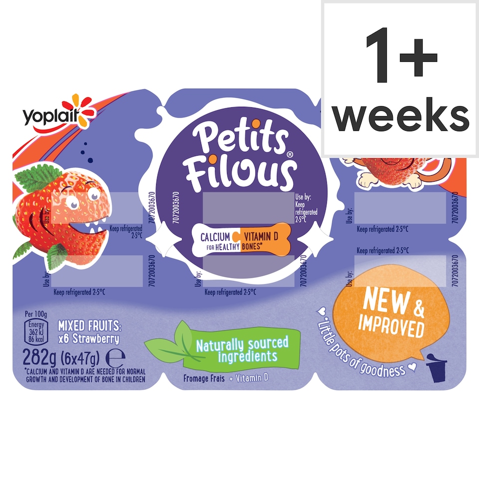 Petits Filous Strawberry Fromage Frais 6 X 47G