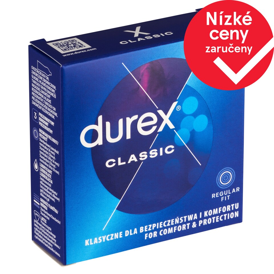 Obrázek 1 pro produkt Durex Classic Regular Fit kondomy 3 ks