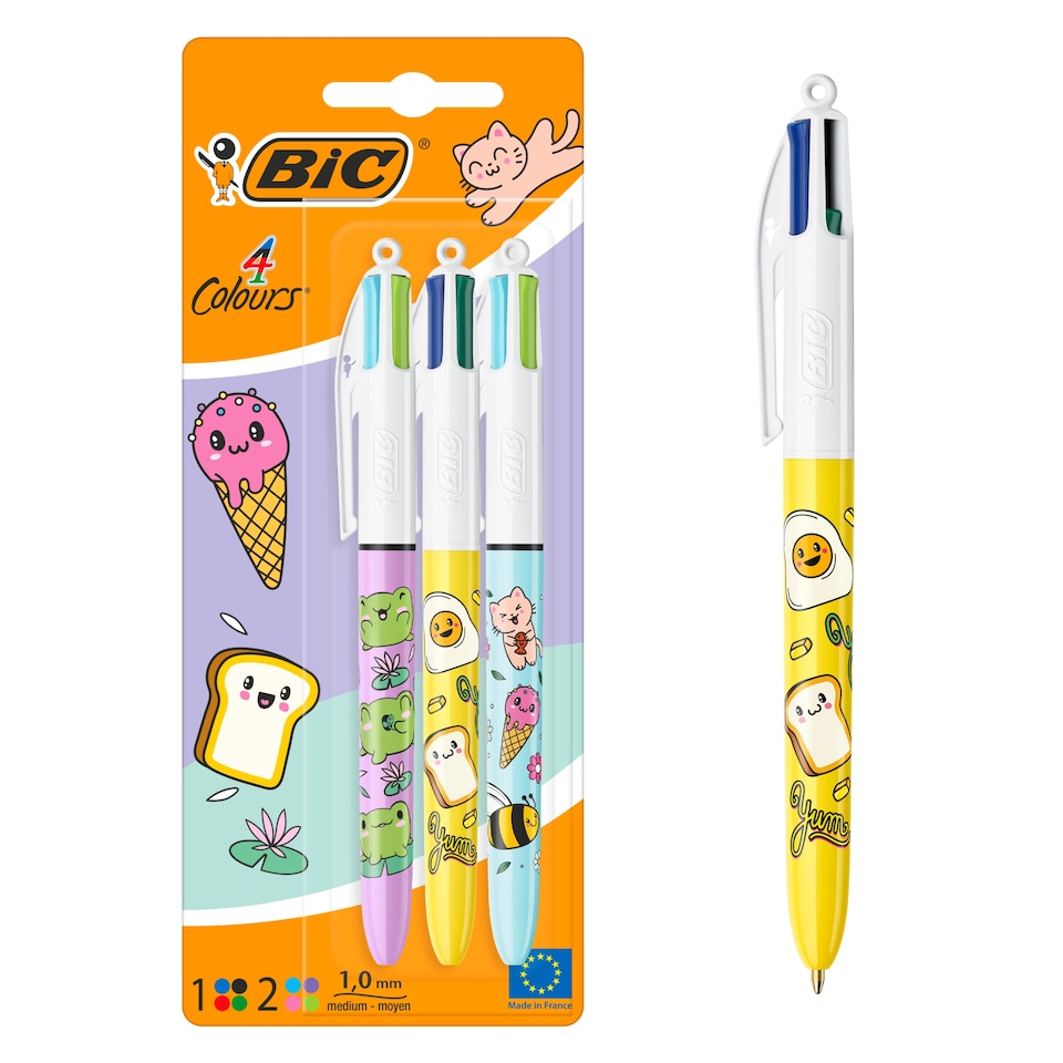 image 1 of BIC Kawaii 4 Colour Pens 3 Pack