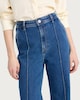 image 2 of F&F High Rise Seam Detail Flared Jeans in Navy