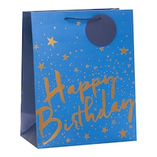 Tesco Happy Birthday Blue Large Bag