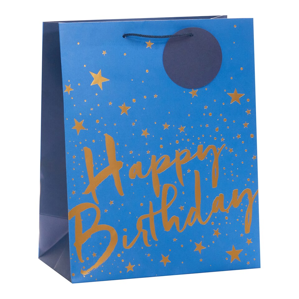 Tesco Happy Birthday Blue Large Bag
