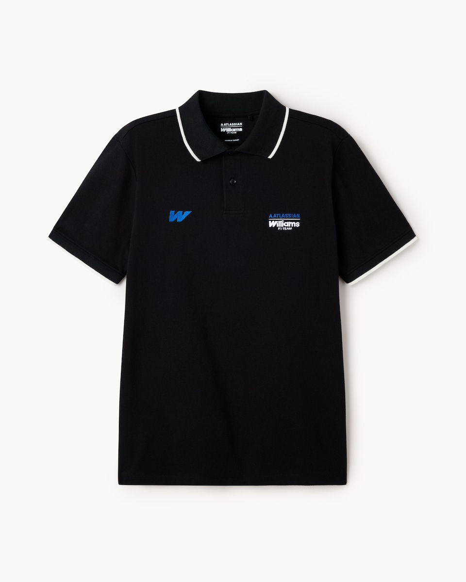 image 1 of Atlassian Williams Pure Cotton F1 Polo Shirt in Navy