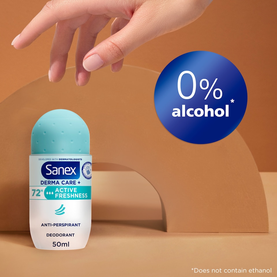 image 1 of Sanex Derma Care+ Active Freshness 72h Antiperspirant Roll-On Deodorant 50ml