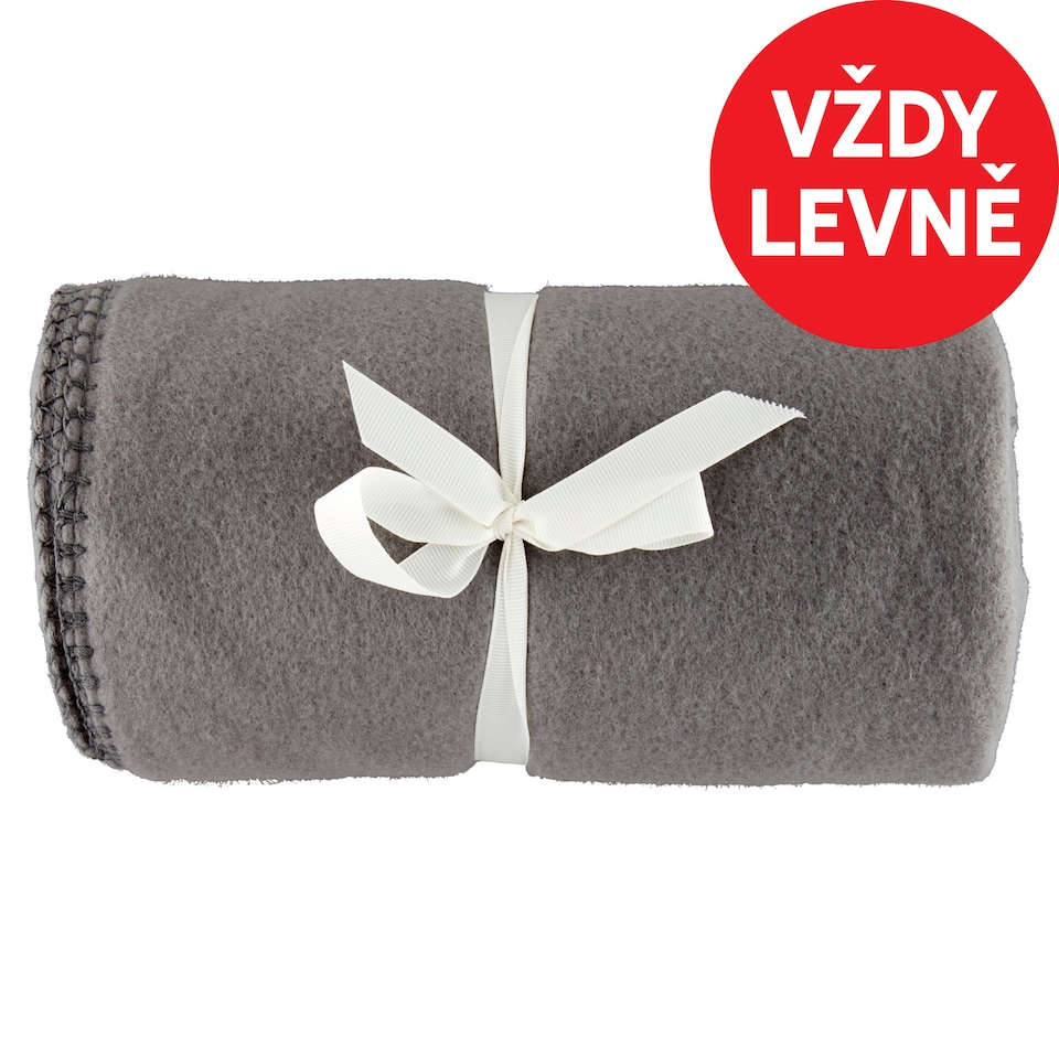 Tesco Fleecová deka tmavošedá