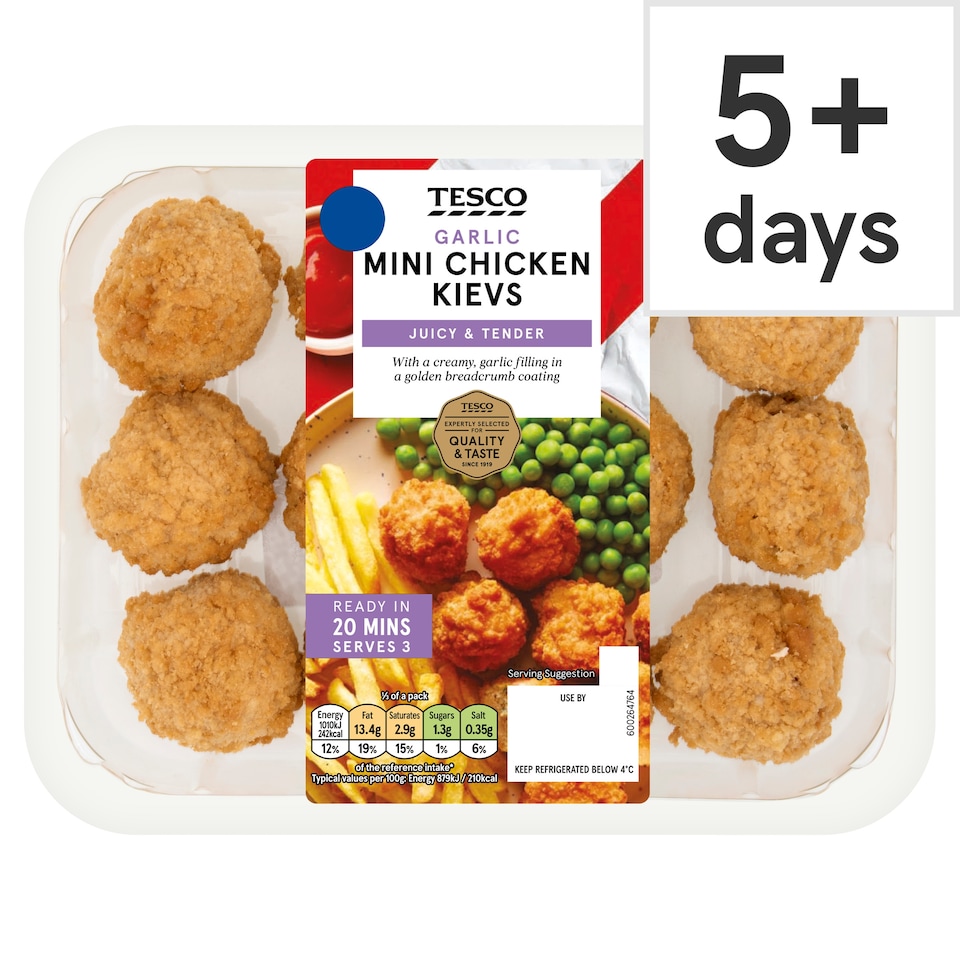 Tesco Garlic Mini Chicken Kievs 360g
