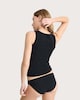 image 2 of F&F Cotton Rich Contour Ribbed Secret Support Vest in Black