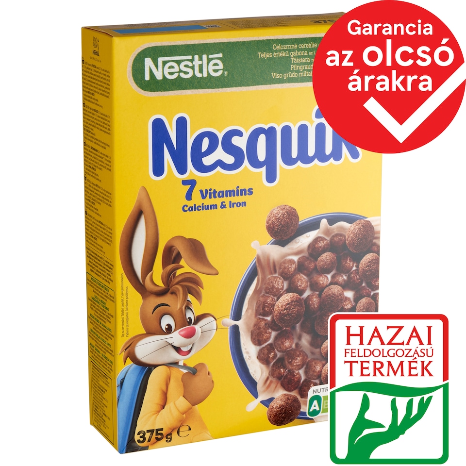 Nestlé Nesquik kakaós ízű, ropogós gabonapehely vitaminokkal és ásványi anyagokkal 375 g