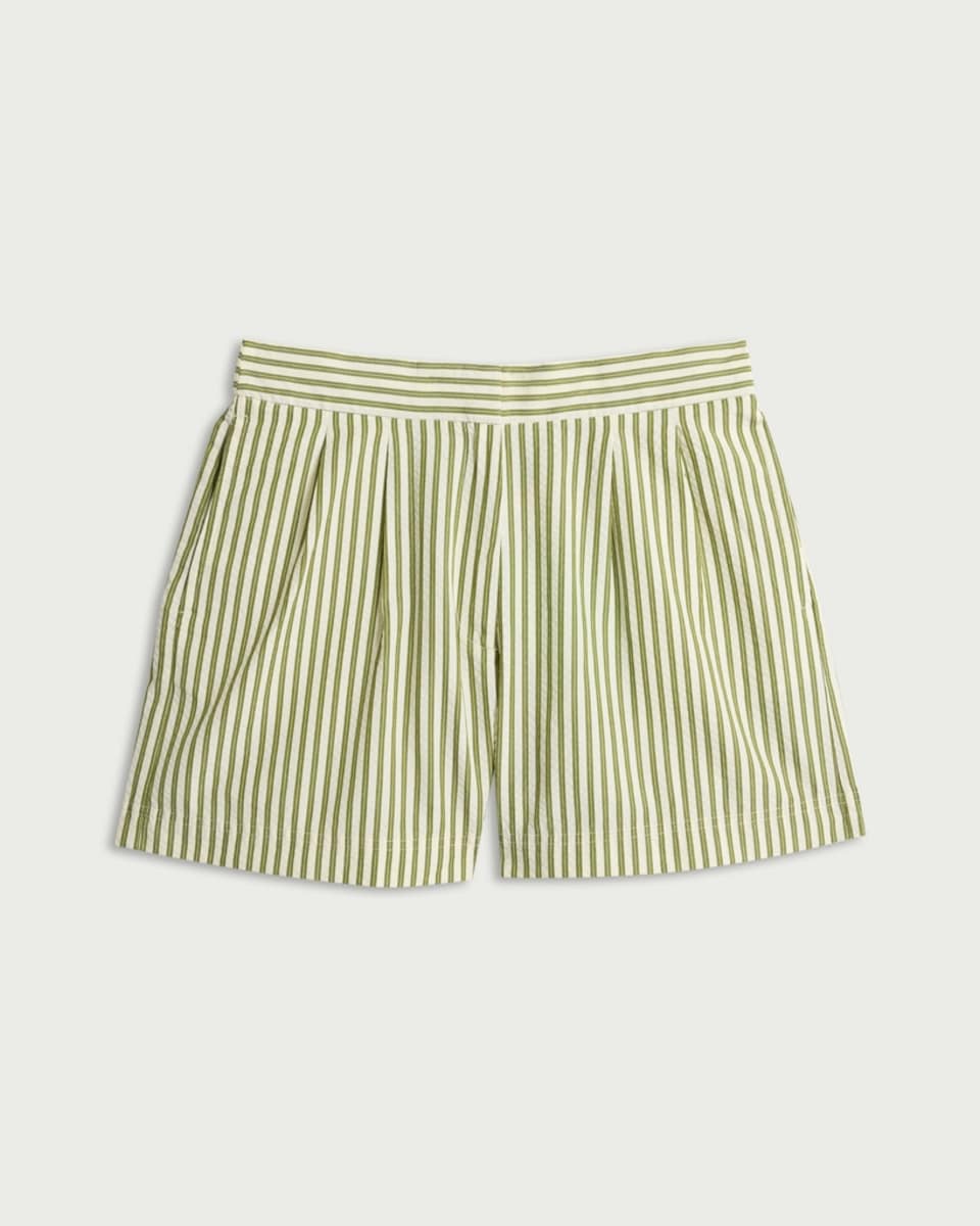 image 1 of F&F Seersucker Striped Shorts in Multi Green