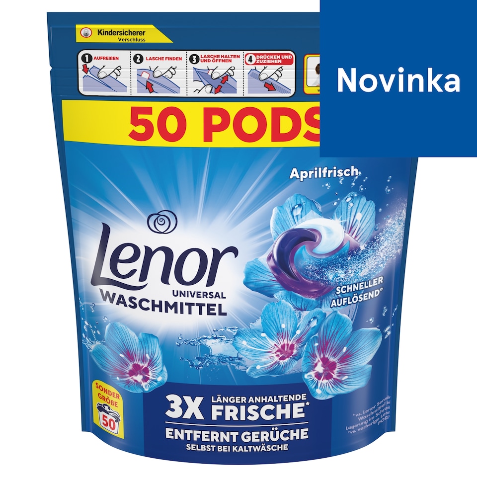 image 1 of LENOR PODS® Washing Capsules 50 Washes, Aprilfresh