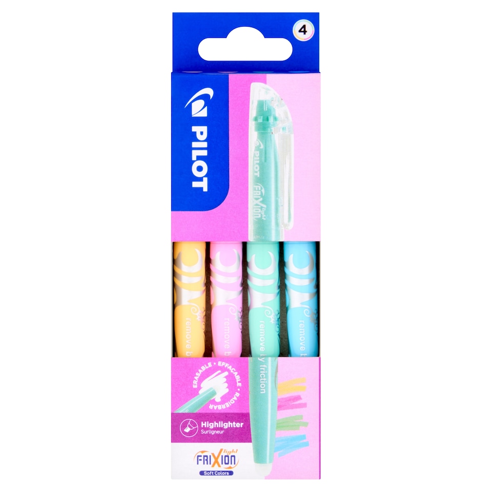Pilot Frixion Erasable Pastel Highlighters 4 Pack