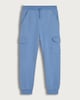 image 5 of F&F Boys Cotton Rich Cuffed Drawstring Cargo Joggers in Blue
