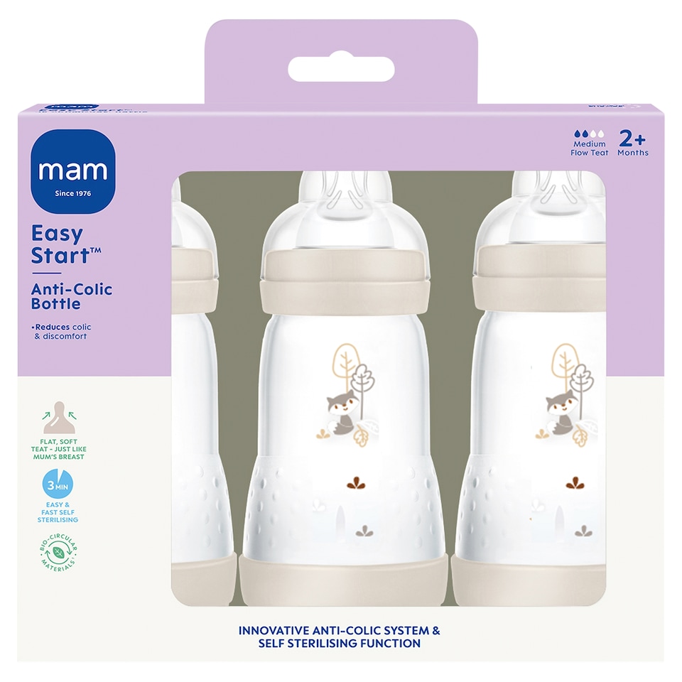 Mam Easy Start Anti-Colic Bottle 2+ Months 3 x 260ml