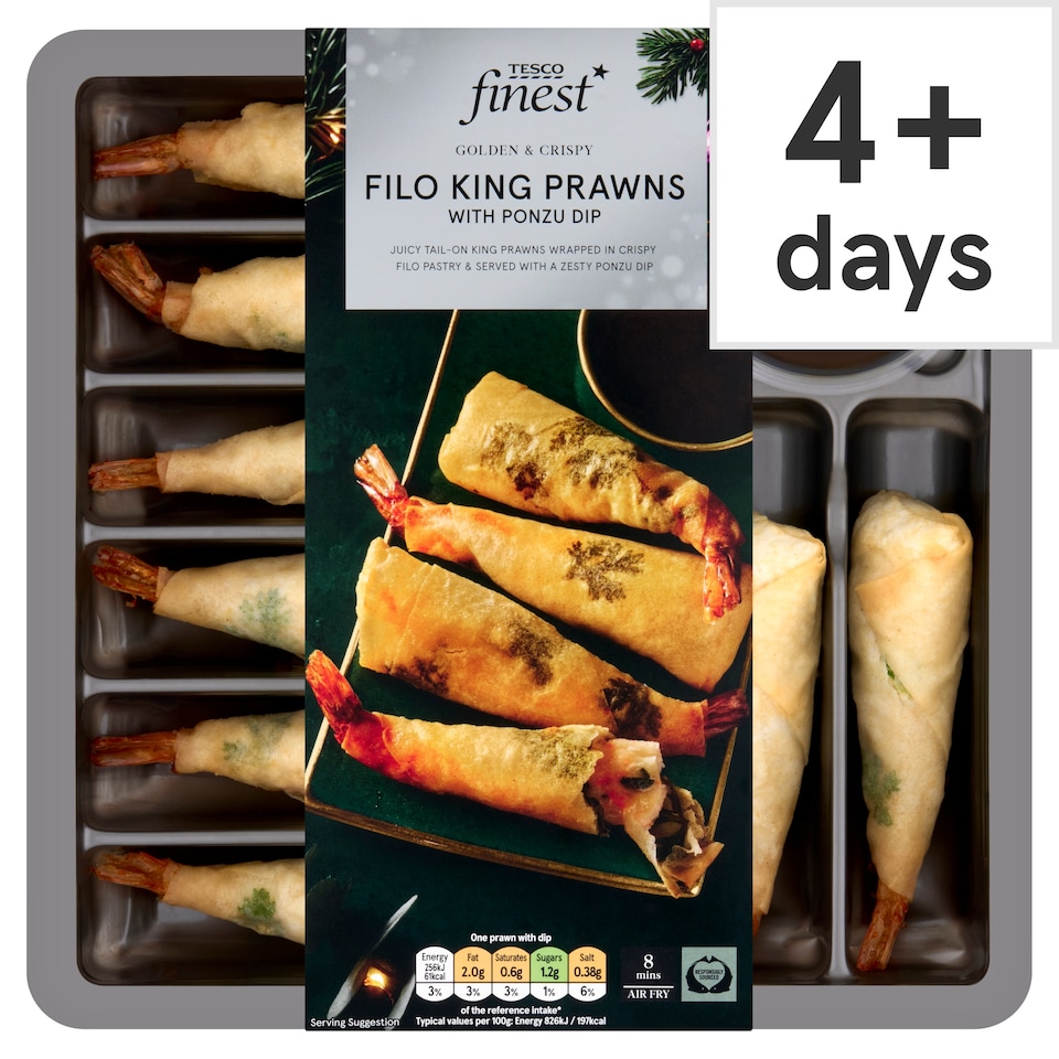 Tesco Finest Filo Prawns with Ponzu Dip 270g