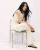 image 3 of F&F Textured Lace Wide Leg Co-ord Trousers in Cream