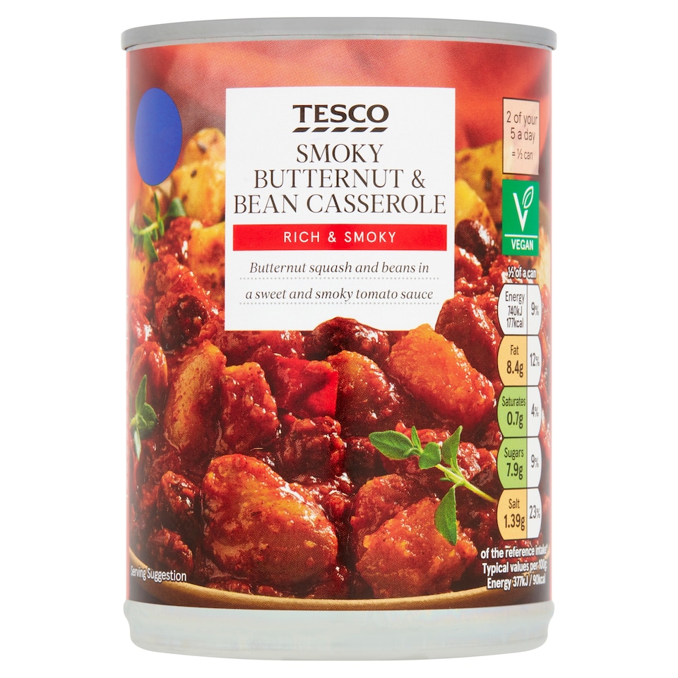 Tesco Smoky Butternut & Bean Casserole 392G