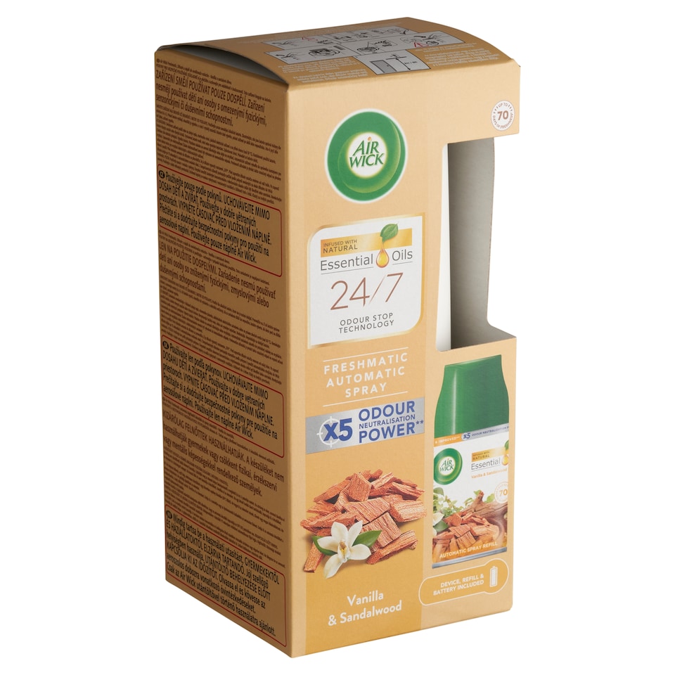 Air Wick Freshmatic Vanília és Szantálfa automata légfrissítő készülék és spray utántöltő 250 ml  1. kép
