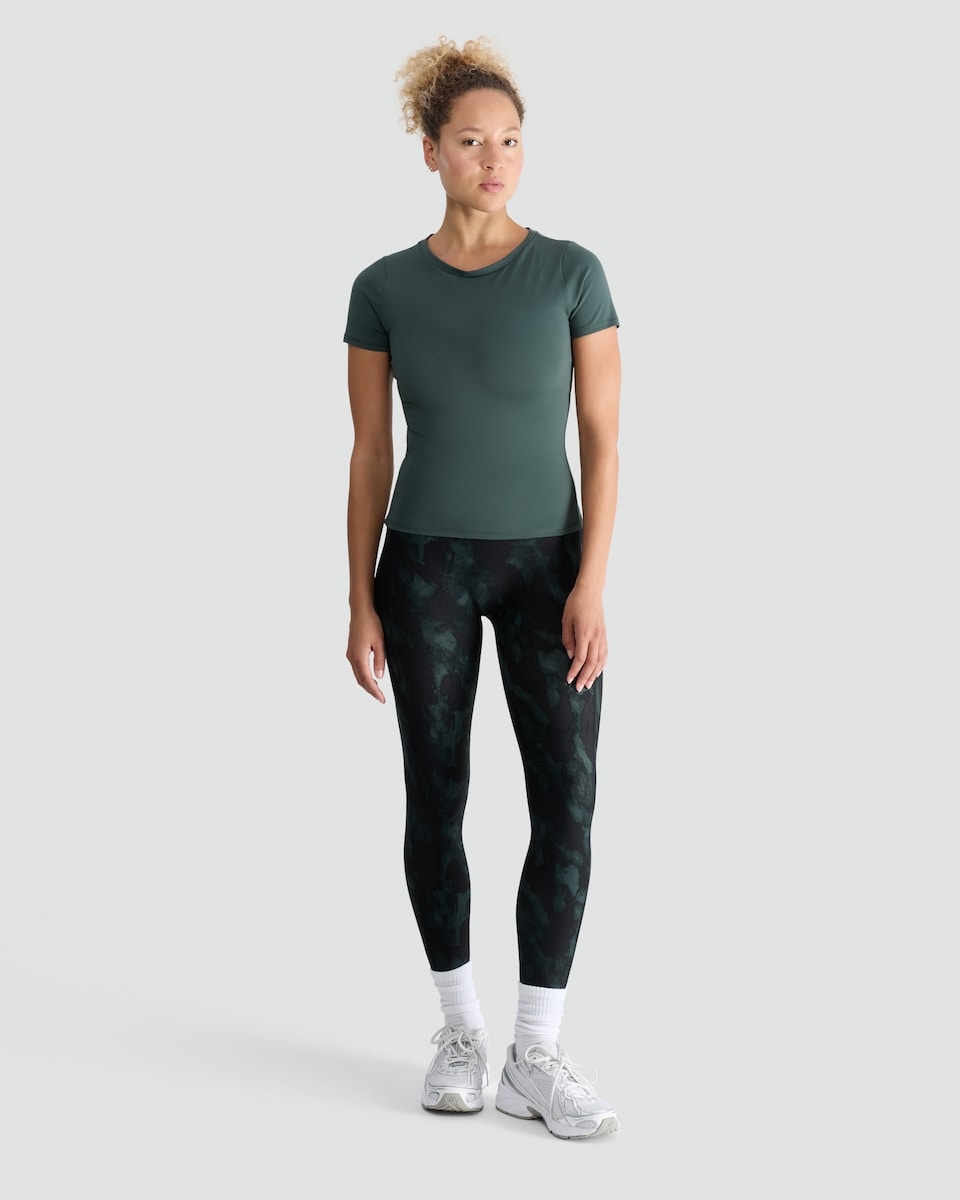 image 1 of F&F Active High Waisted Abstract Print Leggings in Multi
