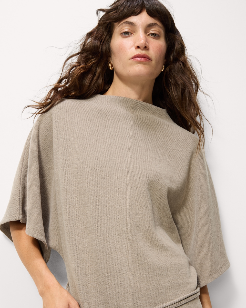 image 1 of F&F Brushed Cape Maxi Dress in Neutral